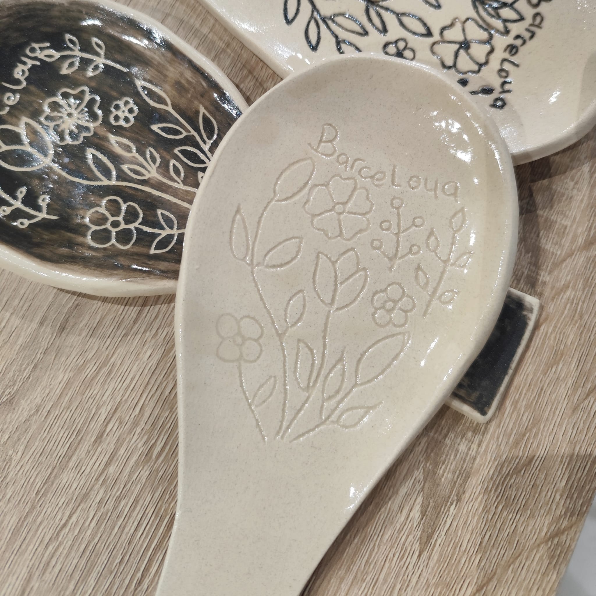 Porta cucharas de cerámica